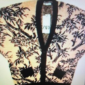 Black and Cream Patterned Cardigan